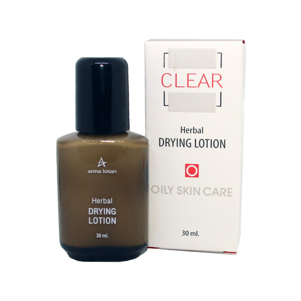 Anna Lotan Herbal Drying Lotion sausinamasis žolelių losjonas riebiai odai, 30ml buteliukas baltame fone