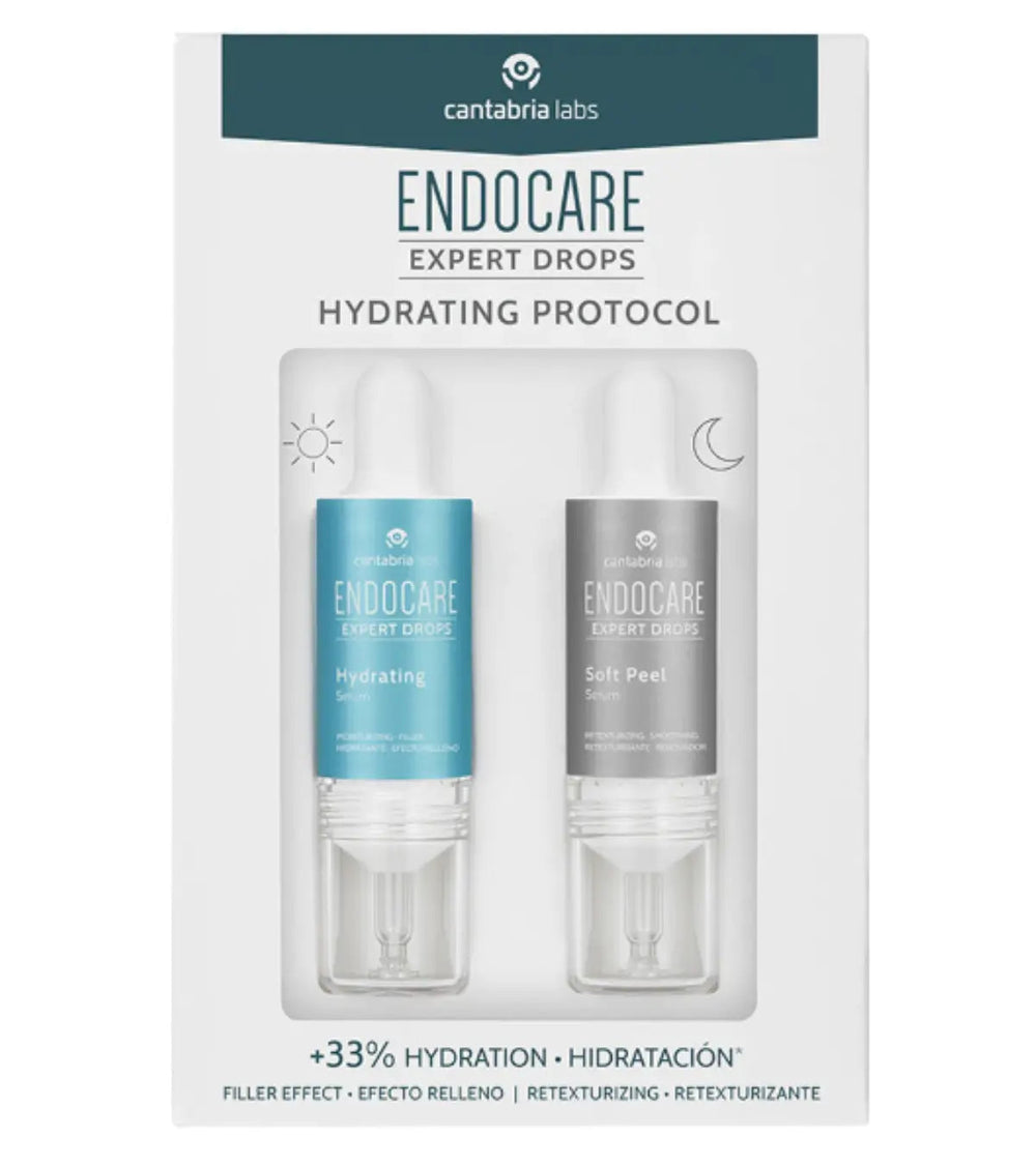 ENDOCARE EXPERT DROPS drėkinamoji sistema, 2x10 ml – dieninis ir naktinis serumų rinkinys