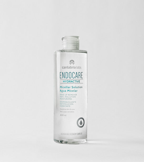 ENDOCARE Hydractive micelinis vanduo 400 ml buteliukas baltame fone