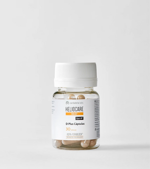 HELIOCARE 360 D Plus maisto papildas – dėžutė ir buteliukas, 30 kapsulių