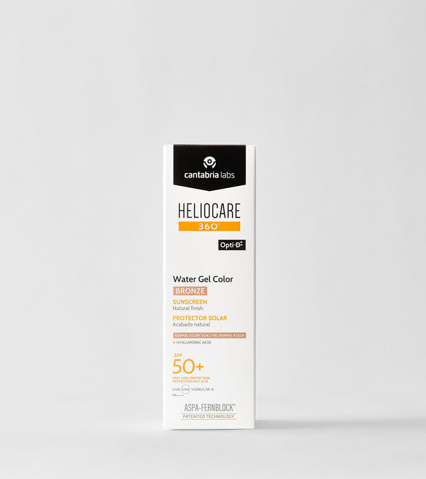 Heliocare 360 Water Gel Color SPF50+ Bronze, produkto pakuotės dėžutė