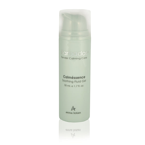 Anna Lotan Calmessence raminantis fluidas želė 50ml buteliukas baltame fone