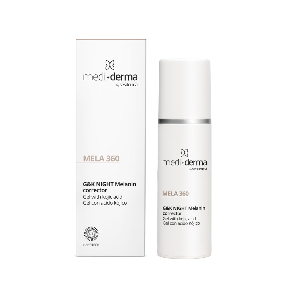 MELA 360 G&K Night depigmentuojantis gelis, 30 ml – Medi+Derma naktinis gelis nuo pigmentinių dėmių