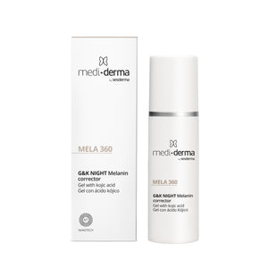 MELA 360 G&K Night depigmentuojantis gelis, 30 ml – Medi+Derma naktinis gelis nuo pigmentinių dėmių
