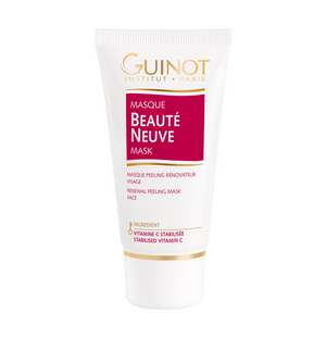 Guinot Masque Beauté Neuve kaukės tuba baltame fone