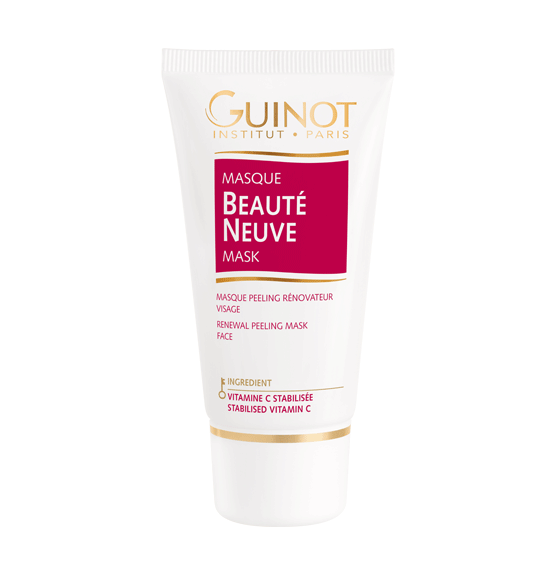 Guinot Masque Beauté Neuve kaukės tuba baltame fone
