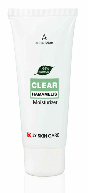 Anna Lotan Clear Hamamelis Moisturizer – raminamasis drėkiklis su hamamelio ekstraktu, 70ml, buteliukas iš šono