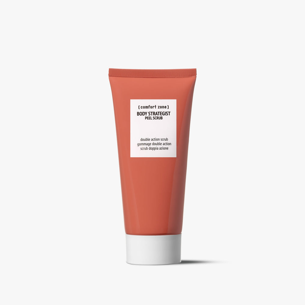 BODY STRATEGIST PEEL SCRUB šveitiklis su grūdeliais, 200 ml – comfort zone kūno šveitiklio tūbelė