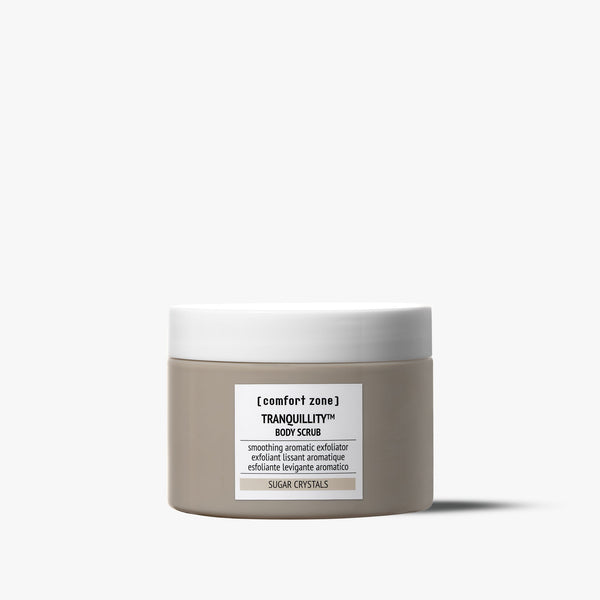 Comfort Zone Tranquillity kūno šveitiklis 270 ml, uždaras stiklainis baltu dangteliu