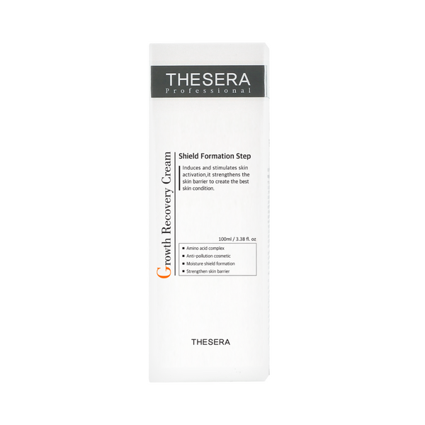 THESERA Growth Recovery Cream veido kremas, 100 ml – etiketės detalė