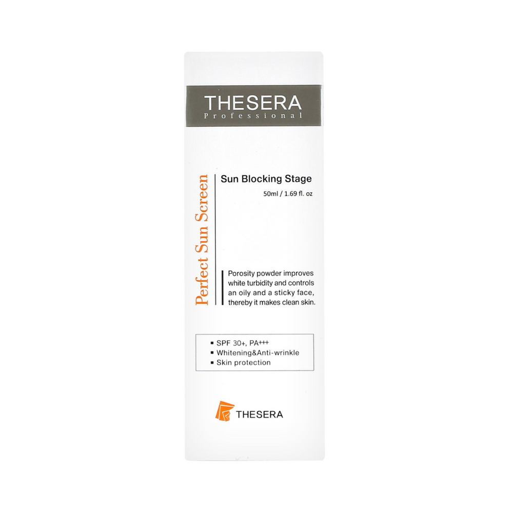 THESERA Perfect Sun Screen kremas nuo saulės SPF30+ PA+++, 50ml – tūbelė ir pakuotės dėžutė