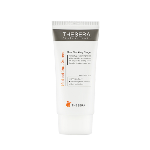 THESERA Perfect Sun Screen kremas nuo saulės SPF30+ PA+++, 50ml – tūbelė ir pakuotės dėžutė