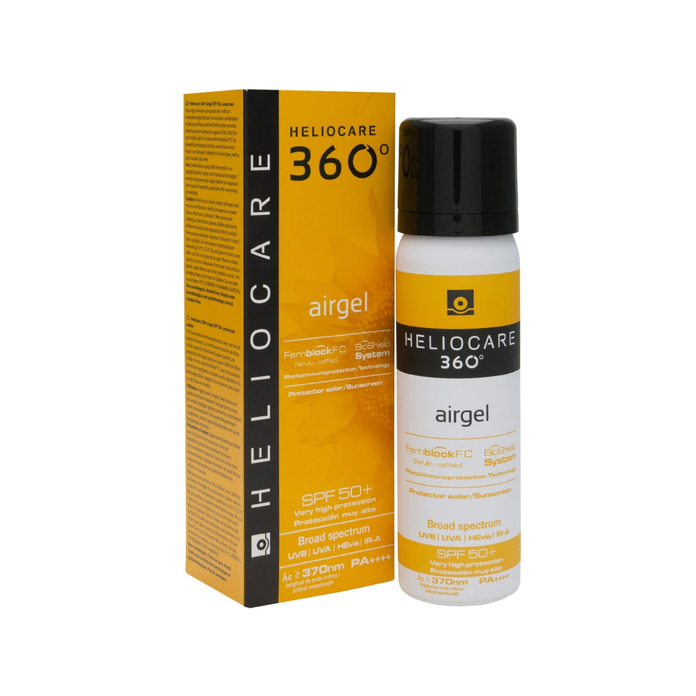 HELIOCARE 360 Airgel putos SPF50+, 60 ml – buteliukas su dozatoriumi ir pakuote