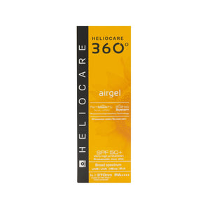 HELIOCARE 360 Airgel SPF50+ 60 ml – galinė etiketė su sudėties ir naudojimo informacija