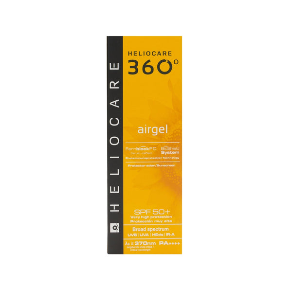 HELIOCARE 360 Airgel SPF50+ 60 ml – galinė etiketė su sudėties ir naudojimo informacija