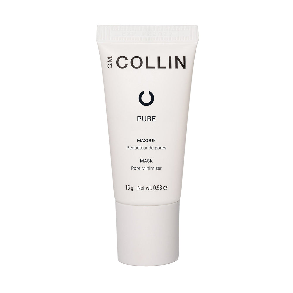 G.M. Collin Pure valomoji veido kaukė, 15 g – kelioninio dydžio tūbelė baltame fone