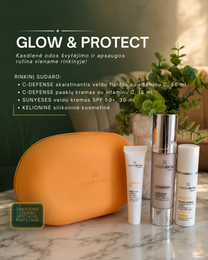 MEDIDERMA „Glow & Protect“ RINKINYS C-DEFFENCE ir SUNYESES