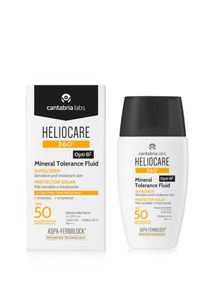 HELIOCARE 360 Mineral Tolerance Fluidas su pakuotės dėžute