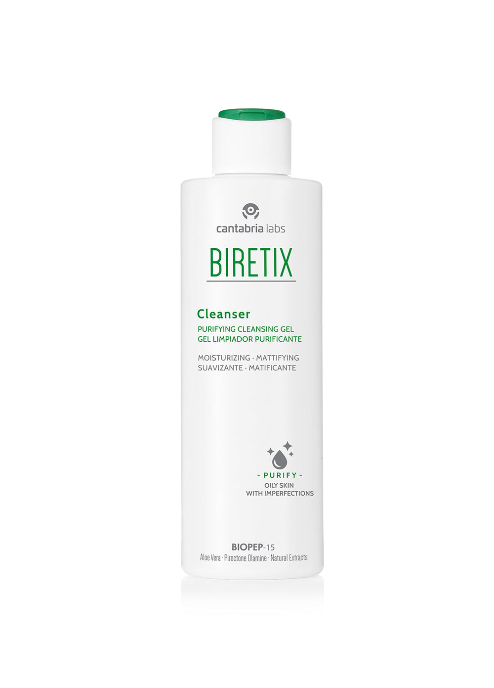 BIRETIX Cleanser prausiklis, 200 ml, buteliukas šviesiame fone