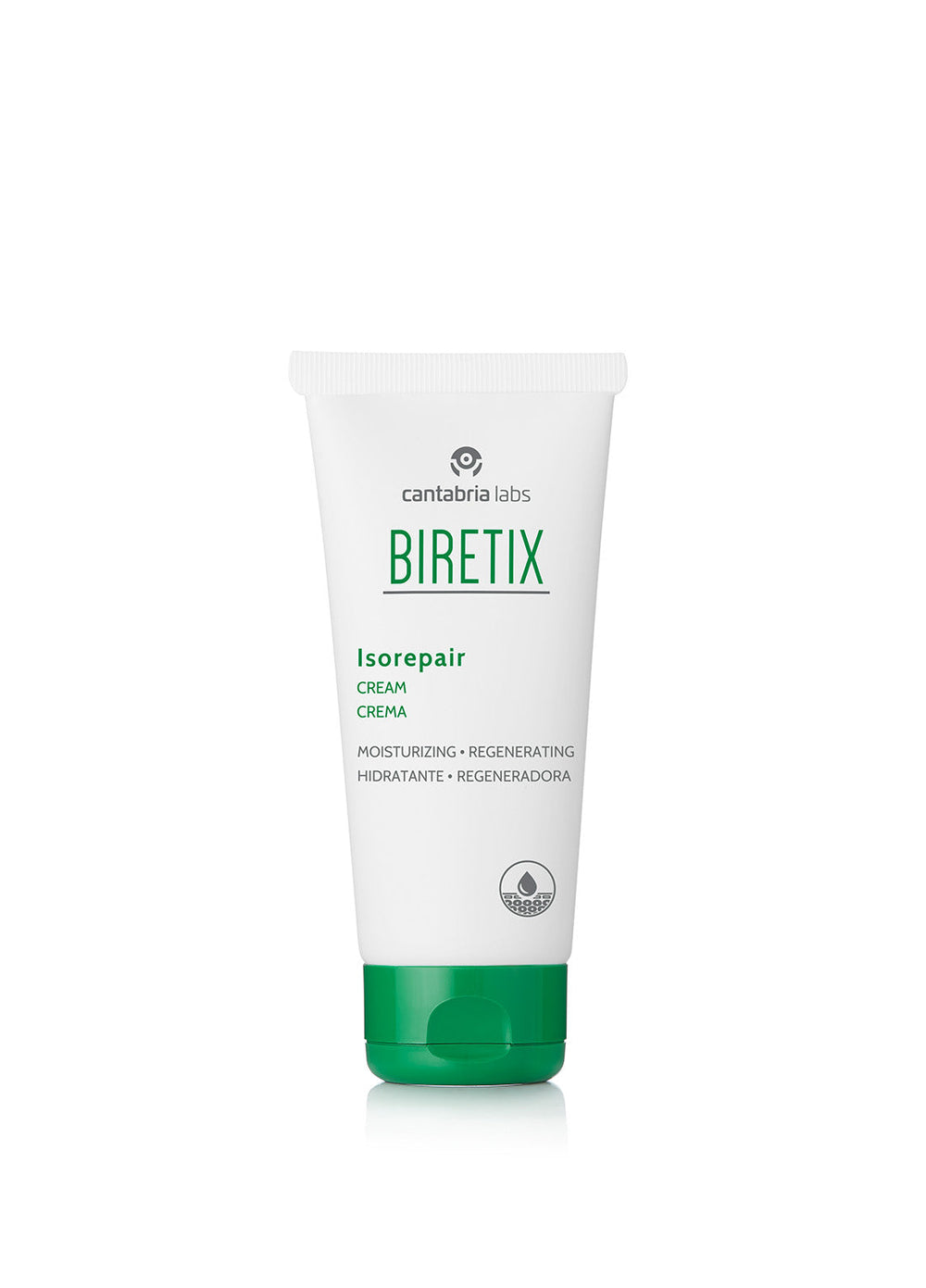 BIRETIX Isorepair veido kremas, 50 ml tūbelė baltame fone