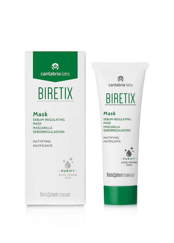 BIRETIX sebumą reguliuojanti veido kaukė su dėžute, 25 ml