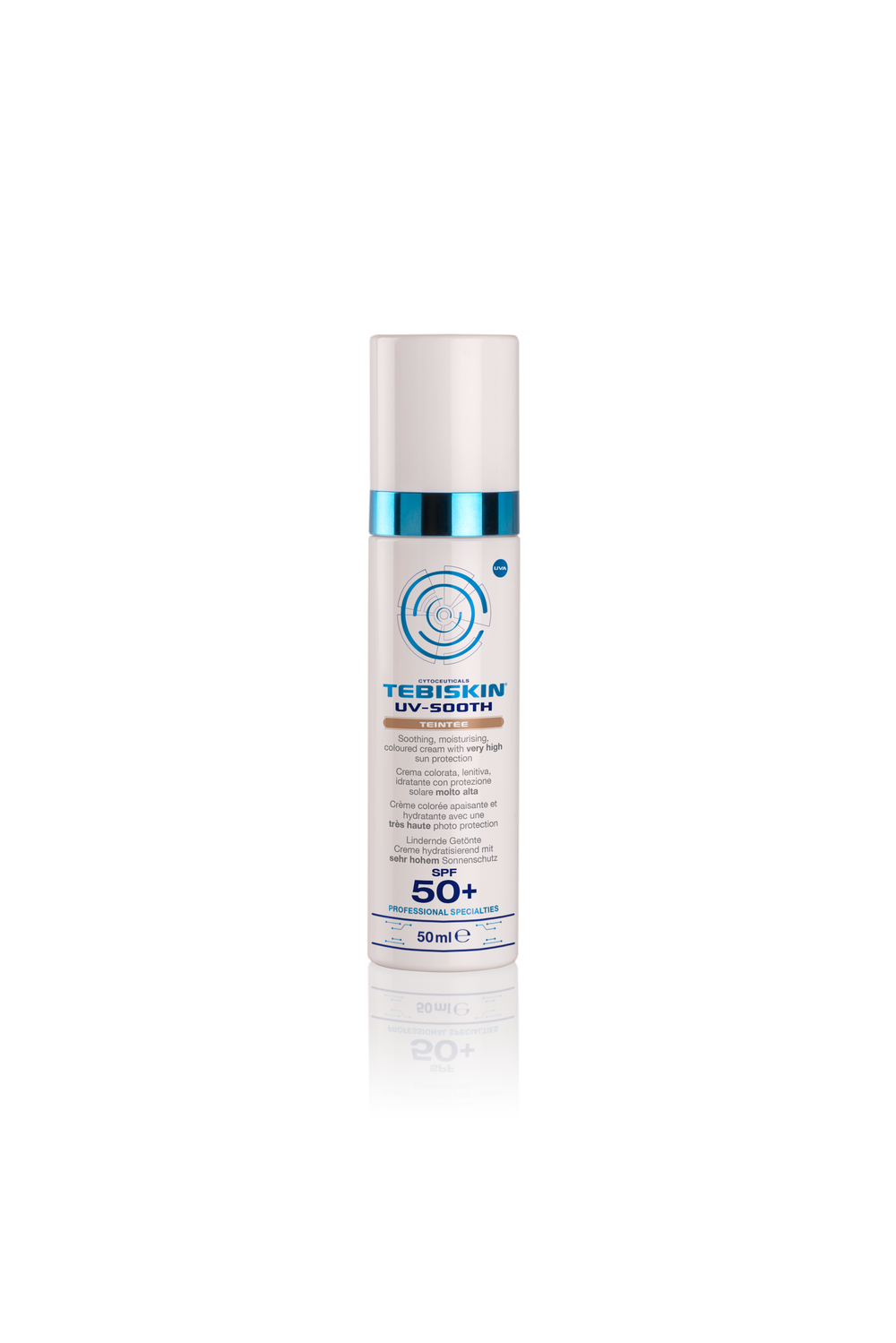 TEBISKIN UV-SOOTH TEINTEE SPF 50+ tonuojantis kremas, pasižymintis labai patikima apsauga nuo saulės, 50 ml