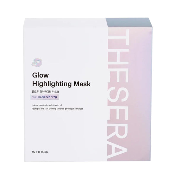 THESERA GLOW švytėjimo suteikianti veido kaukė, dėžutė 10x25 g, baltas fonas