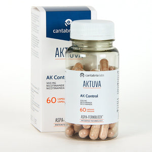 CANTABRIA LABS AKTUVA AK CONTROL 60 kapsulių dėžutė ir buteliukas