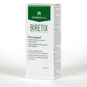 BIRETIX Micropeel eksfoliuojantis gelis, 50 ml – buteliukas pasuktas kampu, matoma dėžutė