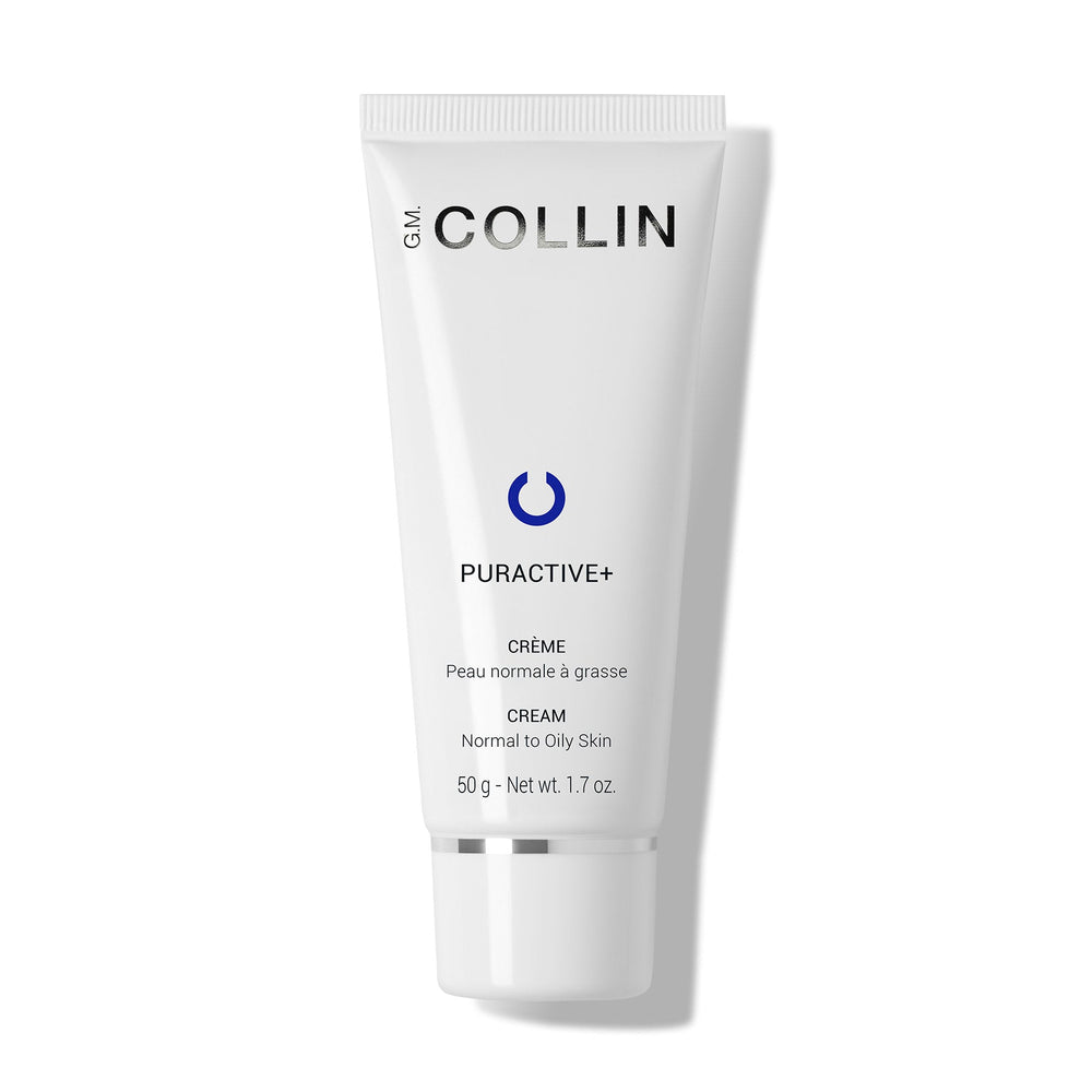 G.M. Collin Puractive+ veido kremas, 50 ml, tūbelė su sidabriniu dangteliu baltame fone