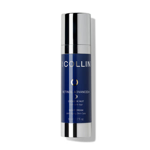 G.M. Collin Retinol Advanced+ naktinis veido kremas, 50 ml buteliukas su pompa baltame fone