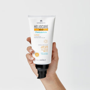 HELIOCARE 360 Pediatrics apsauginis losjonas vaikams SPF50, 200 ml – pakuotės galinė pusė