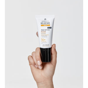 HELIOCARE 360 Water Gel Color SPF50+ Beige – galinė tūbelės pusė su naudojimo informacija