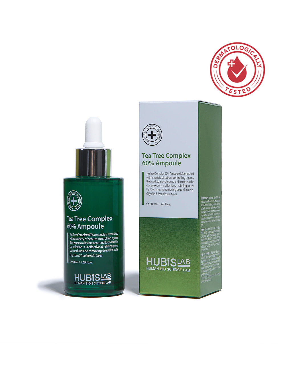 HUBISLAB ampulė su 60% arbatmedžio kompleksu, 50 ml, su dėžute