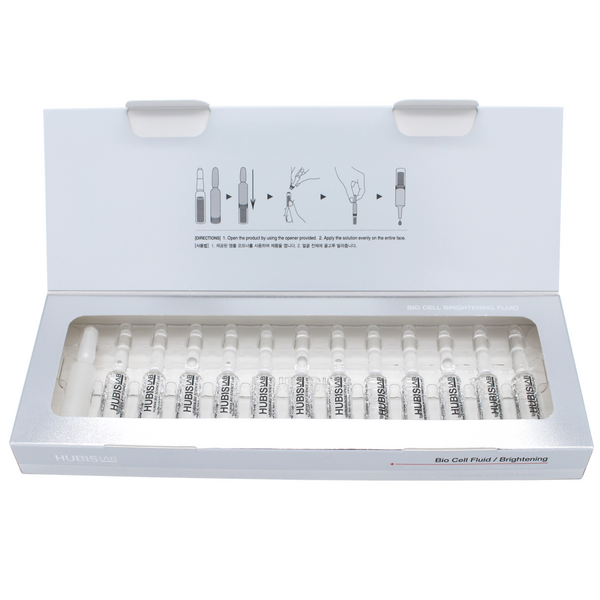 HUBISLAB BIO CELL šviesinamasis fluidas 12x2 ml atidaryta pakuotė su ampulėmis