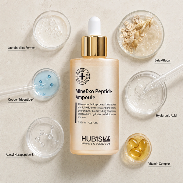 HUBISLAB MINEEXO peptidų ampulė, 120 ml, ingredientų vaizdas