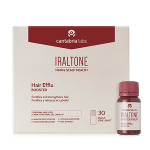 IRALTONE Hair Efflu Booster papildai 30 x 15 ml dėžutė ir ampulė