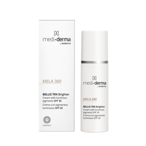 MELA 360 Bellis TRX depigmentuojantis, švytėjimo suteikiantis veido kremas SPF 50, 30 ml