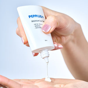 PEPPLUS Moisture Sun SPF50+ gelis nuo saulės, 50 ml, tepimo vaizdas