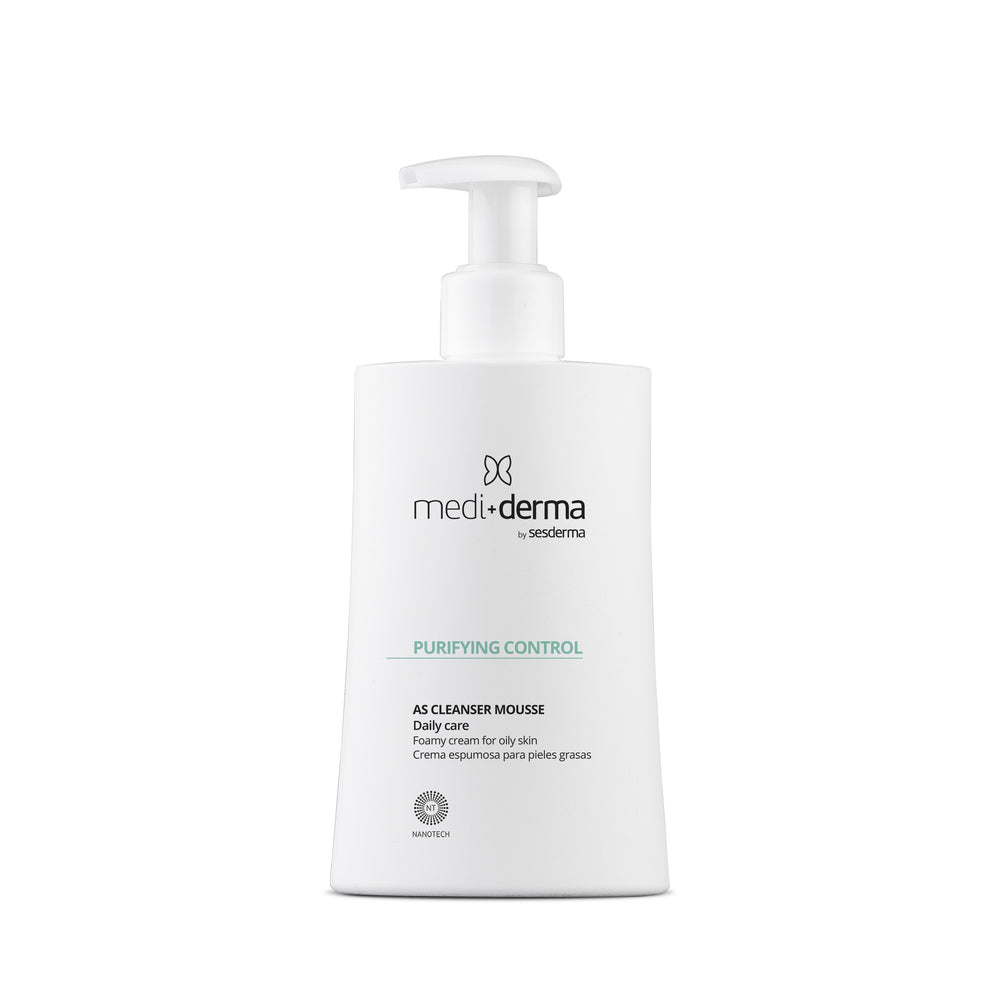 MEDI+DERMA Purifying Control AS bemuilis putojantis kreminis prausiklis su salicilo rūgštimi, 200 ml flakonas su pompa
