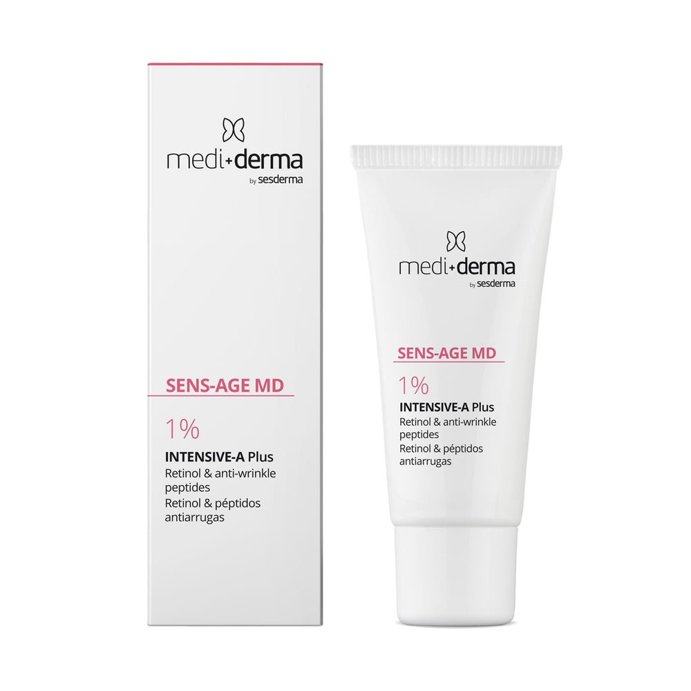 SENS-AGE MD Intensive-A Plus naktinis veido kremas su 1% retinolio, 30 ml – dėžutė ir buteliukas