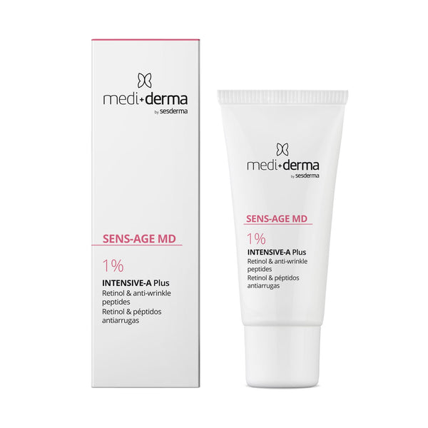 SENS-AGE MD Intensive-A Plus naktinis veido kremas su 1% retinolio, 30 ml – dėžutė ir buteliukas