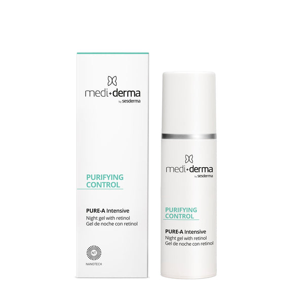 Mediderma Purifying Control Pure-A Intensive naktinis sebumą reguliuojantis gelis su dėžute, 30 ml