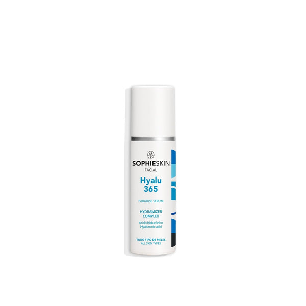 HYALU 365 drėkinantis serumas, 30 ml – SOPHIESKIN buteliukas su pompa, baltas fonas