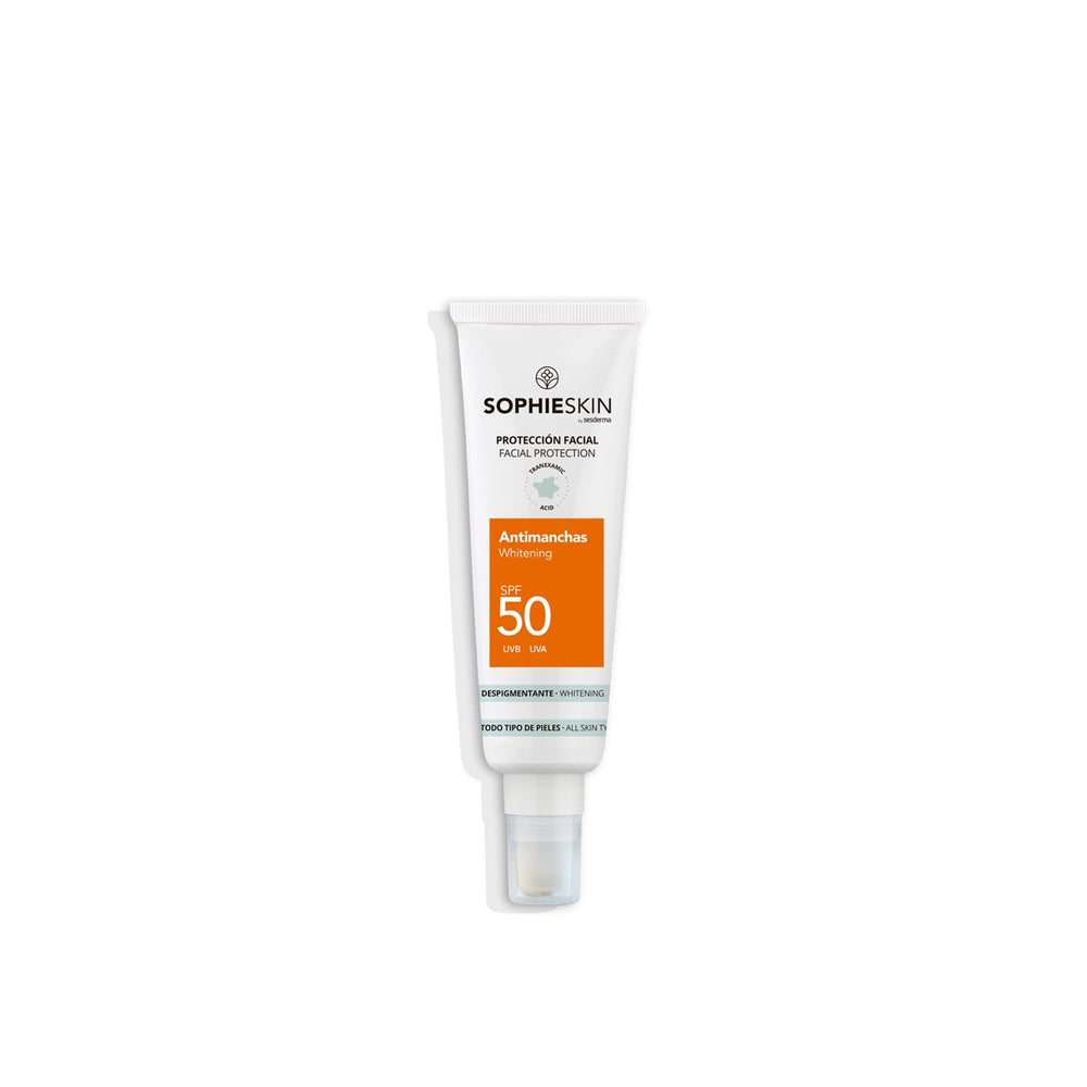 Sophieskin pigmentines dėmes mažinantis apsauginis veido kremas nuo saulės SPF50, 50 ml
