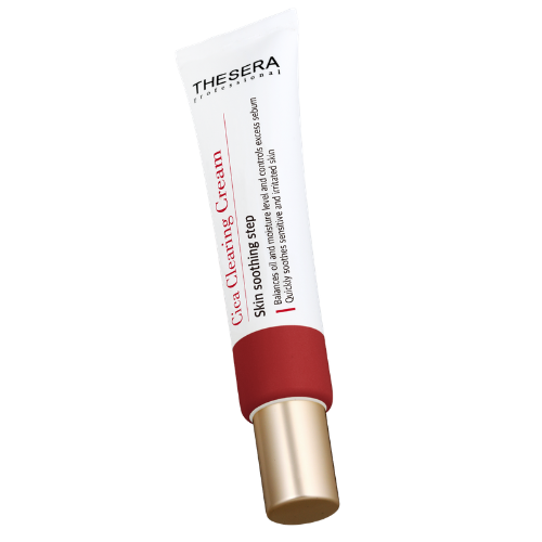 THESERA CICA valomasis veido kremas, 20 ml – tūbelė įstrižai, alternatyvus rakursas baltame fone