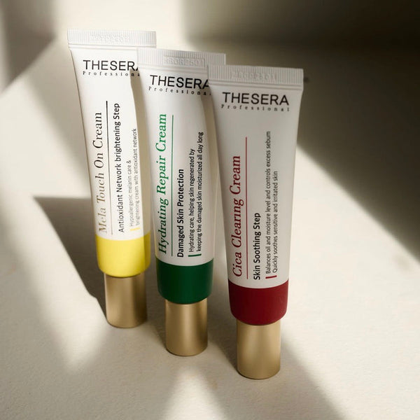 THESERA Hydrating Repair kremas naudojamas paraudusiai odai raminti