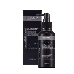 THESERA Rootension Black EX purškiamas serumas plaukų šaknims stiprinti ir galvos odai puoselėti, 150 ml