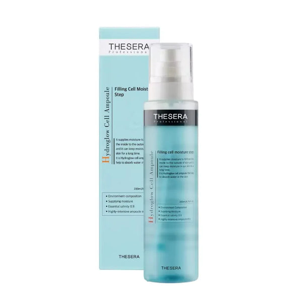 THESERA Hydroglow Cell drėkinantis serumas, 200 ml, buteliukas baltame fone